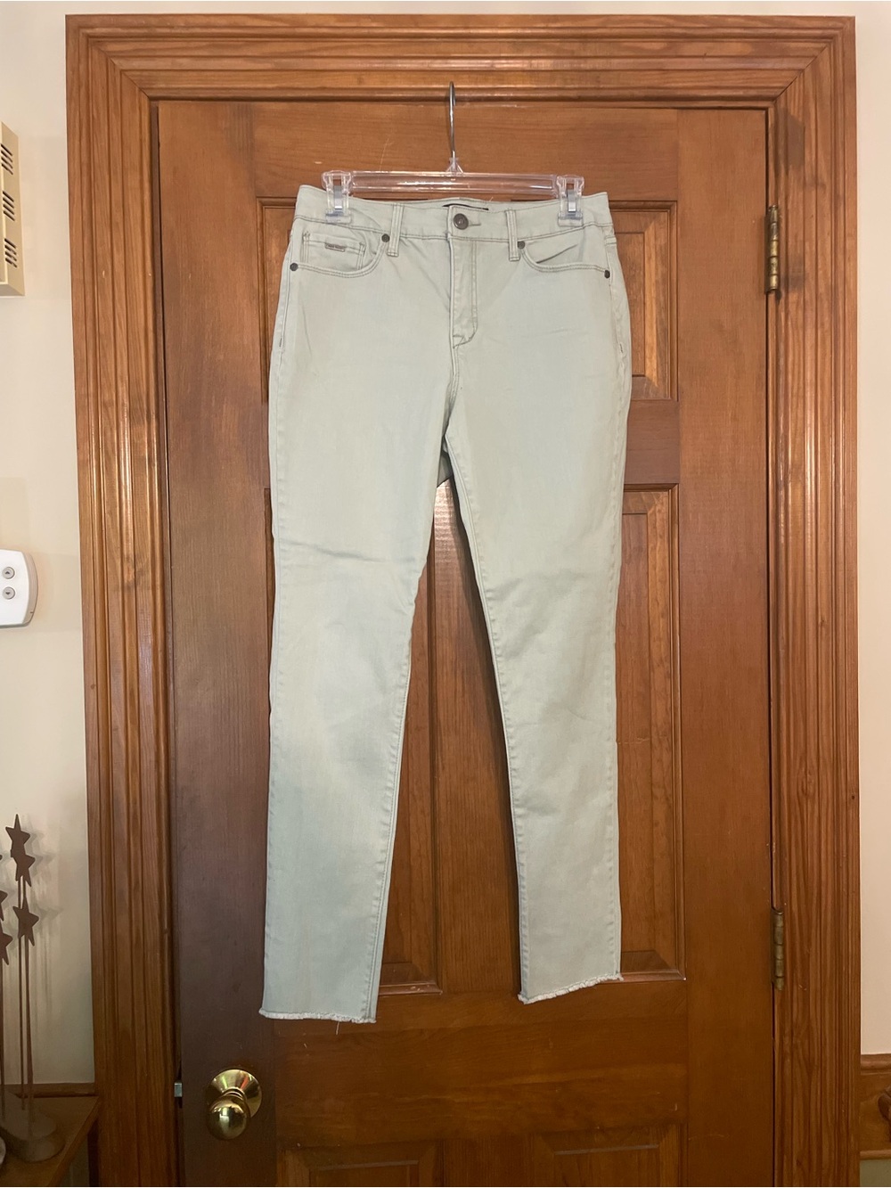 Nine West Gramercy‎ Skinny Ankle Light Wash Jeans, Frayed Hem, Size 6 Missy